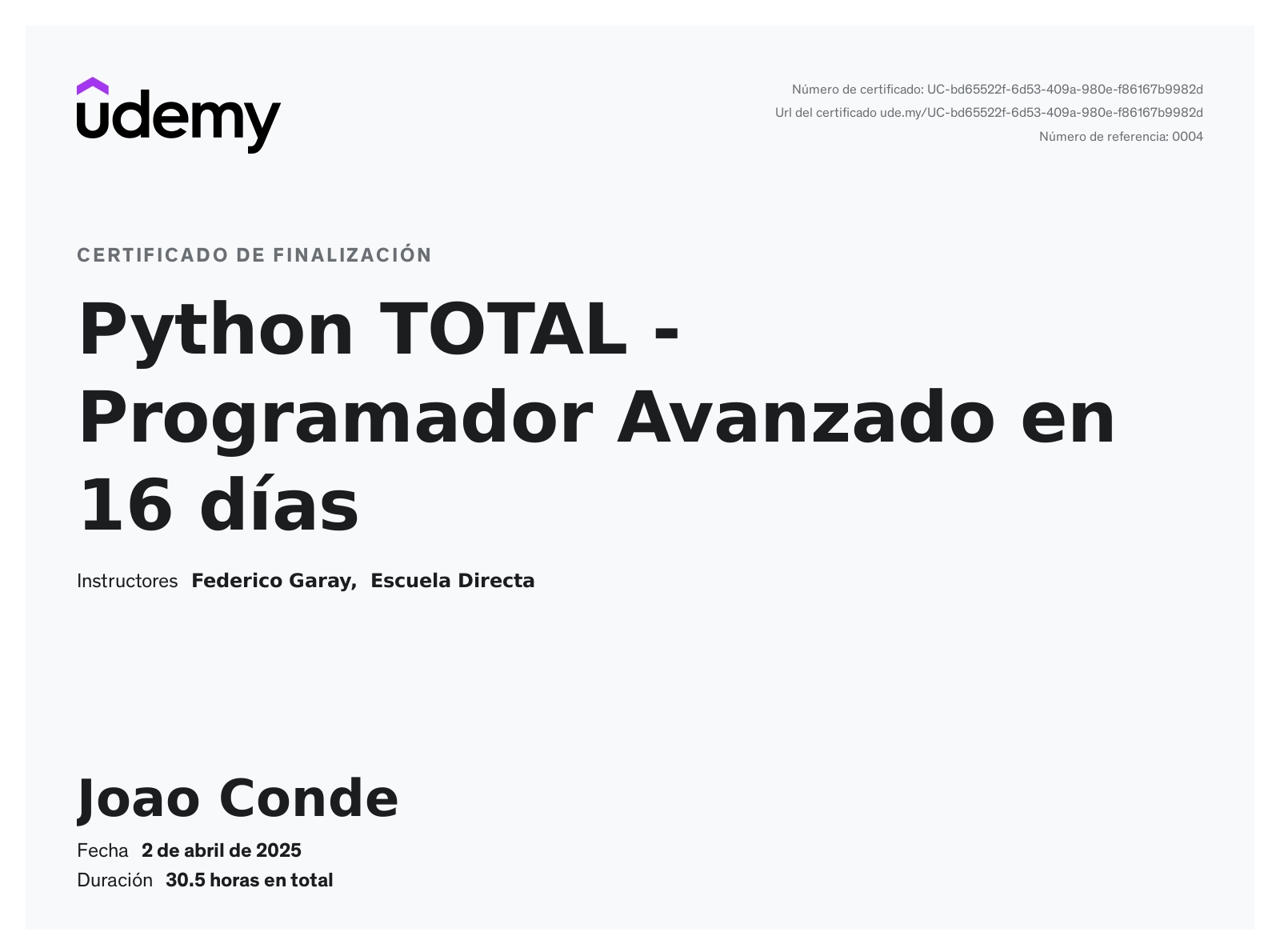 Certificado de Python