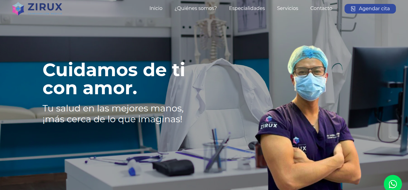 Captura de pantalla del proyecto Página Clínica Zirux